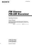 SONY STR-DA4ES STR-DA7ES FM STEREO FM AM RECEIVER OPERATING INSTRUCTIONS 80 PAGES ENG