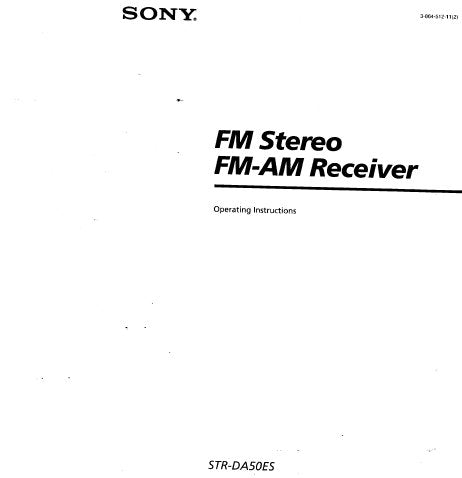 SONY STR-DA50ES FM STEREO FM AM RECEIVER OPERATING INSTRUCTIONS 51 PAGES ENG