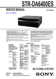 SONY STR-DA6400ES MULTI CHANNEL AV RECEIVER SERVICE MANUAL INC BLK DIAGS PCBS SCHEM DIAGS AND PARTS LIST 252 PAGES ENG
