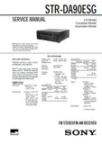 SONY STR-DA90ESG FM STEREO FM AM RECEIVER SERVICE MANUAL INC PCBS SCHEM DIAGS AND PARTS LIST 71 PAGES ENG