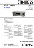 SONY STR-DB795 FM STEREO FM AM RECEIVER SERVICE MANUAL INC BLK DIAGS PCBS SCHEM DIAGS AND PARTS LIST 98 PAGES ENG