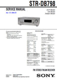 SONY STR-DB798 FM STEREO FM AM RECEIVER SERVICE MANUAL INC BLK DIAGS PCBS SCHEM DIAGS AND PARTS LIST 96 PAGES ENG