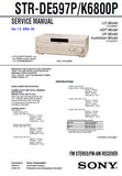 SONY STR-K6800P STR-DE597P FM STEREO FM AM RECEIVER SERVICE MANUAL INC BLK DIAGS PCBS SCHEM DIAGS AND PARTS LIST 60 PAGES ENG