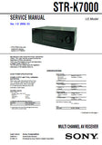 SONY STR-K7000 MULTICHANNEL AV RECEIVER SERVICE MANUAL INC BLK DIAGS PCBS SCHEM DIAGS AND PARTS LIST 72 PAGES ENG