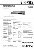 SONY STR-KSL5 HOME THEATER SYSTEM SERVICE MANUAL INC BLK DIAGS PCBS SCHEM DIAGS AND PARTS LIST 38 PAGES ENG
