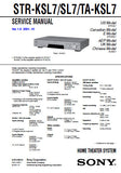 SONY STR-KSL7 STR-SL7 TA-KSL7 HOME THEATER SYSTEM SERVICE MANUAL INC BLK DIAGS PCBS SCHEM DIAGS AND PARTS LIST 42 PAGES ENG