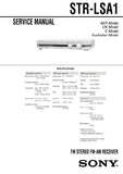 SONY STR-LSA1 FM STEREO FM AM RECEIVER SERVICE MANUAL INC BLK DIAGS PCBS SCHEM DIAGS AND PARTS LIST 48 PAGES ENG