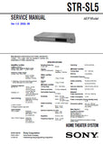 SONY STR-SL5 HOME THEATER SYSTEM SERVICE MANUAL INC BLK DIAGS PCBS SCHEM DIAGS AND PARTS LIST 38 PAGES ENG