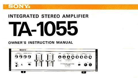 SONY TA-1055 INTEGRATED STEREO AMPLIFIER OPERATING INSTRUCTIONS INC BLK DIAG 12 PAGES ENG