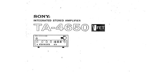 SONY TA-4650 INTEGRATED STEREO AMPLIFIER OWNER'S INSTRUCTION MANUAL 44 PAGES ENG FRANC DEUT