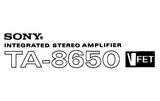 SONY TA-8650 INTEGRATED STEREO AMPLIFIER OWNER'S INSTRUCTION MANUAL 31 PAGES ENG