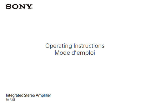 SONY TA-A1ES INTEGRATED STEREO AMPLIFIER OPERATING INSTRUCTIONS 44 PAGES ENG FRANC