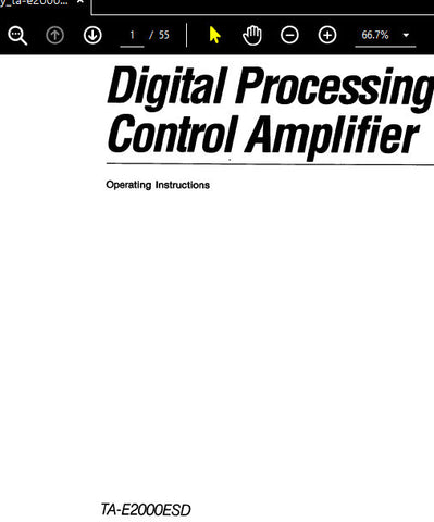 SONY TA-E2000ESD DIGITAL PROCESSING CONTROL AMPLIFIER OPERATING INSTRUCTIONS 55 PAGES ENG