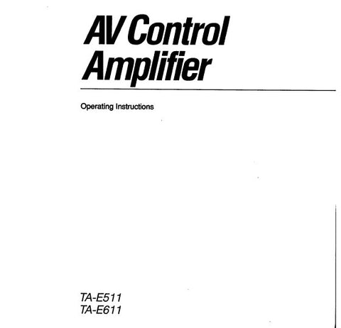SONY TA-E511 TA-E611 AV CONTROL AMPLIFIER OPERATING INSTRUCTIONS 23 PAGES ENG