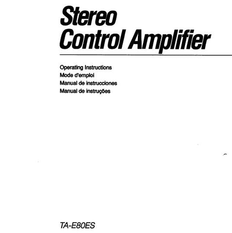 SONY TA-E80ES STEREO CONTROL AMPLIFIER OPERATING INSTRUCTIONS 27 PAGES ENG