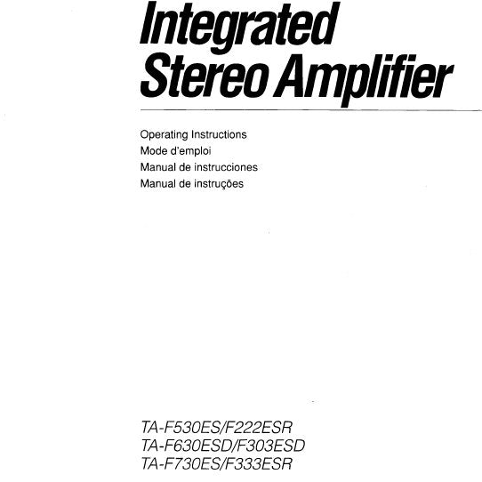 SONY TA-F246E TA-F446E INTEGRATED STEREO AMPLIFIER OPERATING INSTRUCTIONS 64 PAGES ENG FRANC ESP ITAL