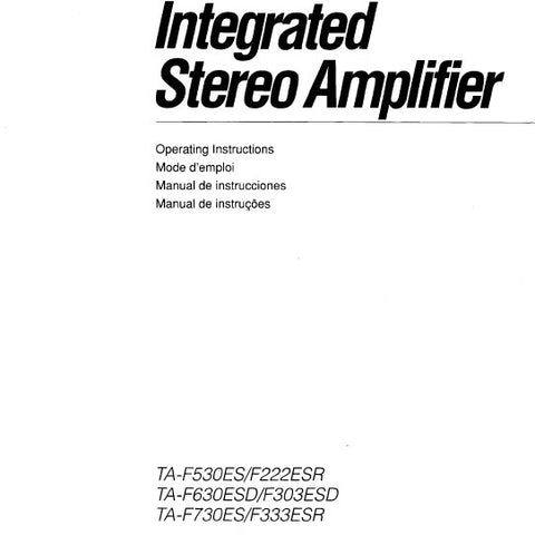 SONY TA-F246E TA-F446E INTEGRATED STEREO AMPLIFIER OPERATING INSTRUCTIONS 64 PAGES ENG FRANC ESP ITAL