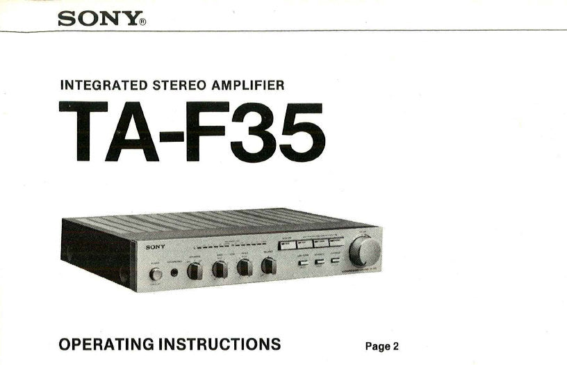 SONY TA-F35 INTEGRATED STEREO AMPLIFIER OPERATING INSTRUCTIONS 48 PAGES ENG DEUT FRANC ESP