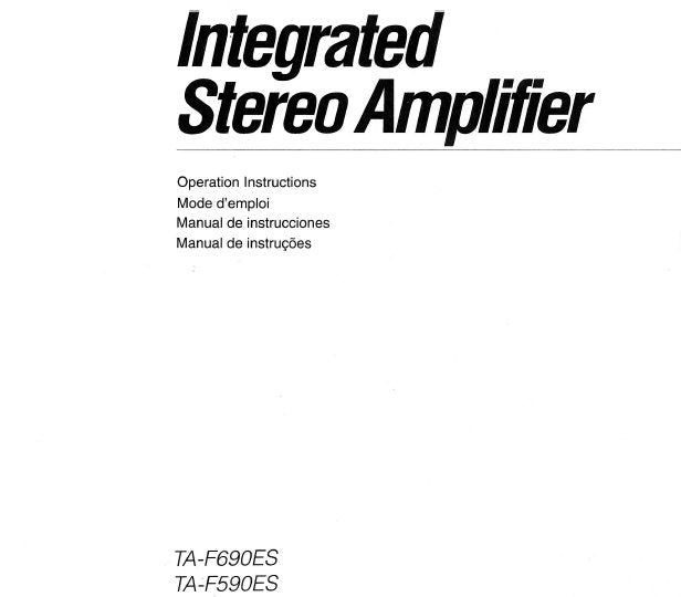 SONY TA-F590ES TA-F690ES INTEGRATED STEREO AMPLIFIER OPERATING INSTRUCTIONS 44 PAGES ENG FRANC ESP PORT