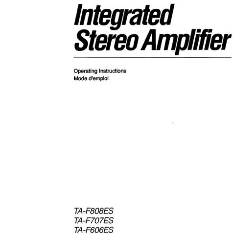SONY TA-F606ES TA-F707ES TA-F808ES INTEGRATED STEREO AMPLIFIER OPERATING INSTRUCTIONS 21 PAGES ENG FRANC