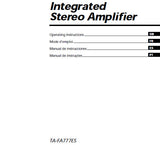 SONY TA-FA777ES INTEGRATED STEREO AMPLIFIER OPERATING INSTRUCTIONS 35 PAGES ENG FRANC ESP PORT