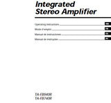 SONY TA-FB740R TA-FB940R INTEGRATED STEREO AMPLIFIER OPERATING INSTRUCTIONS 41 PAGES ENG FRANC ESP PORT