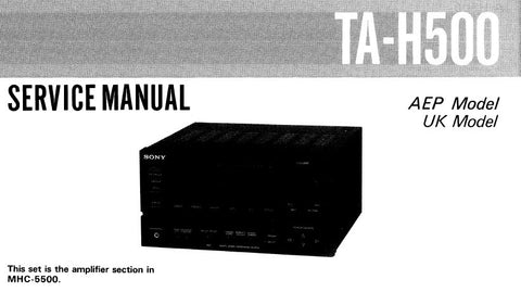SONY TA-F500 INTEGRATED STEREO AMPLIFIER SERVICE MANUAL INC PCBS SCHEM DIAG AND PARTS LIST 18 PAGES ENG