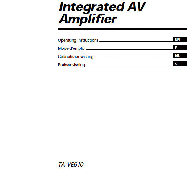 SONY TA-VE700 INTEGRATED AV AMPLIFIER OPERATING INSTRUCTIONS 90 PAGES ENG FRANC ESP PORT