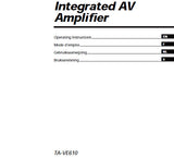 SONY TA-VE610 INTEGRATED AV AMPLIFIER OPERATING INSTRUCTIONS 116 PAGES ENG FRANC NL SW