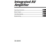 SONY TA-VE910 INTEGRATED AV AMPLIFIER OPERATING INSTRUCTIONS 126 PAGES ENG FRANC NL SW