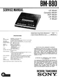 SONY BM-880 MICRO CASSETTE DICTATOR TRANSCRIBER SERVICE MANUAL INC PCBS SCHEM DIAG AND PARTS LIST 44 PAGES ENG