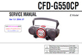 SONY CFD-G550CP CD RADIO CASSETTE-CORDER SERVICE MANUAL INC BLK DIAGS PCBS SCHEM DIAGS AND PARTS LIST 60 PAGES ENG