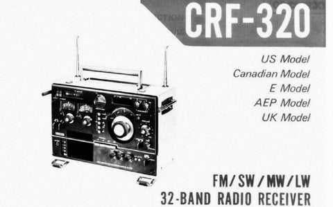 SONY CRF-320 FM SW MW LW 32 BAND RADIO RECEIVER SERVICE MANUAL INC BLK DIAG PCBS SCHEM DIAGS AND PARTS LIST 46 PAGES ENG