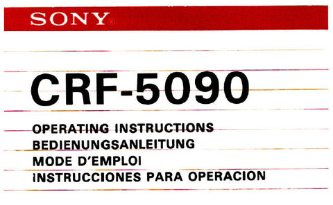 SONY CRF-5090 MULTI BAND RADIO RECEIVER OPERATING INSTRUCTIONS 19 PAGES ENG DEUT FRANC ESP