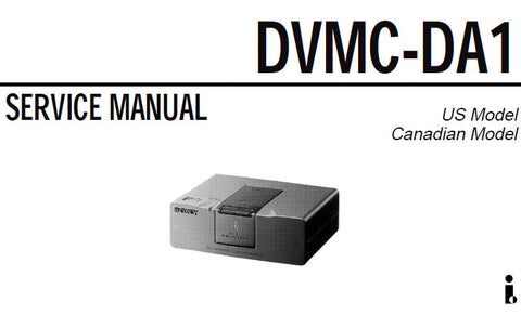 SONY DVMC-DA1 MEDIA CONVERTER SERVICE MANUAL INC CONN DIAGS BLK DIAGS PCBS SCHEM DIAGS AND PARTS LIST 43 PAGES ENG