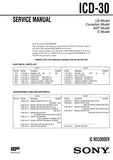 SONY ICD-30 IC RECORDER SERVICE MANUAL 2 PAGES ENG