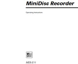 SONY MDS-E11 MINIDISC RECORDER OPERATING INSTRUCTIONS 40 PAGES ENG