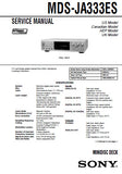 SONY MDS-JA333ES MINIDISC DECK SERVICE MANUAL INC BLK DIAGS PCBS SCHEM DIAGS AND PARTS LIST 95 PAGES ENG