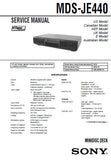 SONY MDS-JE440 MINIDISC DECK SERVICE MANUAL INC BLK DIAGS PCBS SCHEM DIAGS AND PARTS LIST 64 PAGES ENG