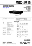 SONY MDS-JE510 MINIDISC DECK SERVICE MANUAL INC BLK DIAGS PCBS SCHEM DIAGS AND PARTS LIST 66 PAGES ENG