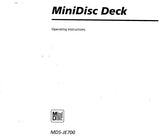 SONY MDS-JE700 MINIDISC DECK OPERATING INSTRUCTIONS 39 PAGES ENG