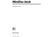 SONY MDS-100 MINIDISC DECK OPERATING INSTRUCTIONS 46 PAGES ENG