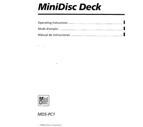 SONY MDS-PC1 MINIDISC DECK OPERATING INSTRUCTIONS 226 PAGES ENG FRANC ESP