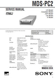 SONY MDS-PC2 MINIDISC DECK SERVICE MANUAL INC BLK DIAGS PCBS SCHEM DIAGS AND PARTS LIST 62 PAGES ENG