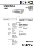 SONY MDS-PC3 MINIDISC DECK SERVICE MANUAL INC BLK DIAGS PCBS SCHEM DIAGS AND PARTS LIST 62 PAGES ENG