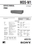 SONY MDS-W1 MINIDISC DECK SERVICE MANUAL INC BLK DIAGS PCBS SCHEM DIAGS AND PARTS LIST 104 PAGES ENG