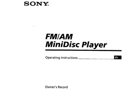 SONY MDX-C670 FM AM MINIDISC PLAYER OPERATING INSTRUCTIONS 22 PAGES ENG