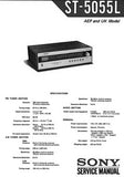 SONY ST-5055L FM STEREO FM AM TUNER SERVICE MANUAL INC BLK DIAG PCBS SCHEM DIAG AND PARTS LIST 28 PAGES ENG
