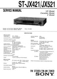 SONY ST-JX421 ST-JX521 FM STEREO FM AM TUNER SERVICE MANUAL INC PCBS SCHEM DIAGS AND PARTS LIST 16 PAGES ENG