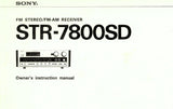 SONY STR-7800SD FM STEREO FM AM RECEIVER OWNER'S INSTRUCTION MANUAL 16 PAGES ENG